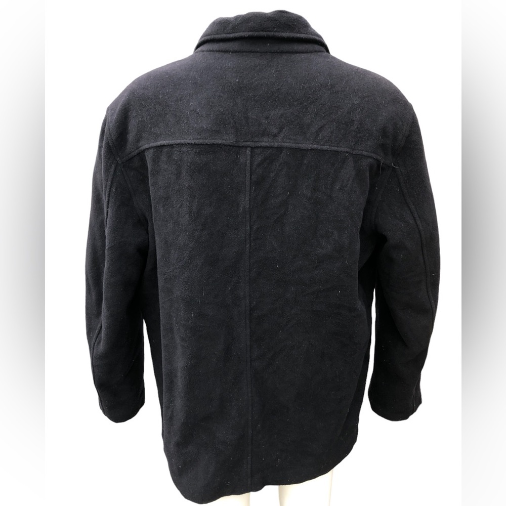 Alfani Black Cashmere Wool Cotton Pockets 4 Button Down Coat - Picture 4 of 12